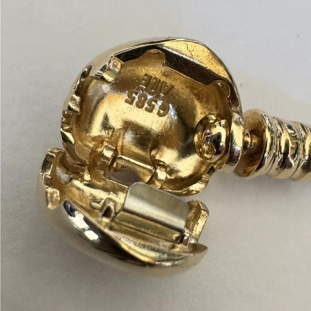 Authentic Pandora 14K Gold Moments Heart Clasp Snake Chain Bracelet 6.9 In - Picture 8 of 9